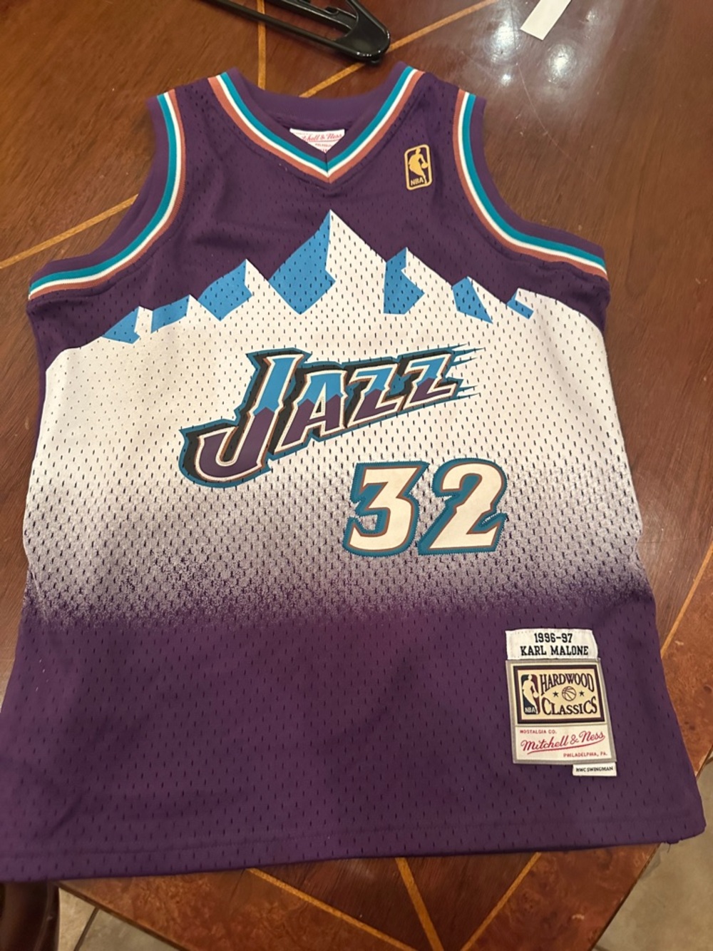 Mitchell & Ness Utah Jazz Karl Malone Jersey - Purple/Teal/White